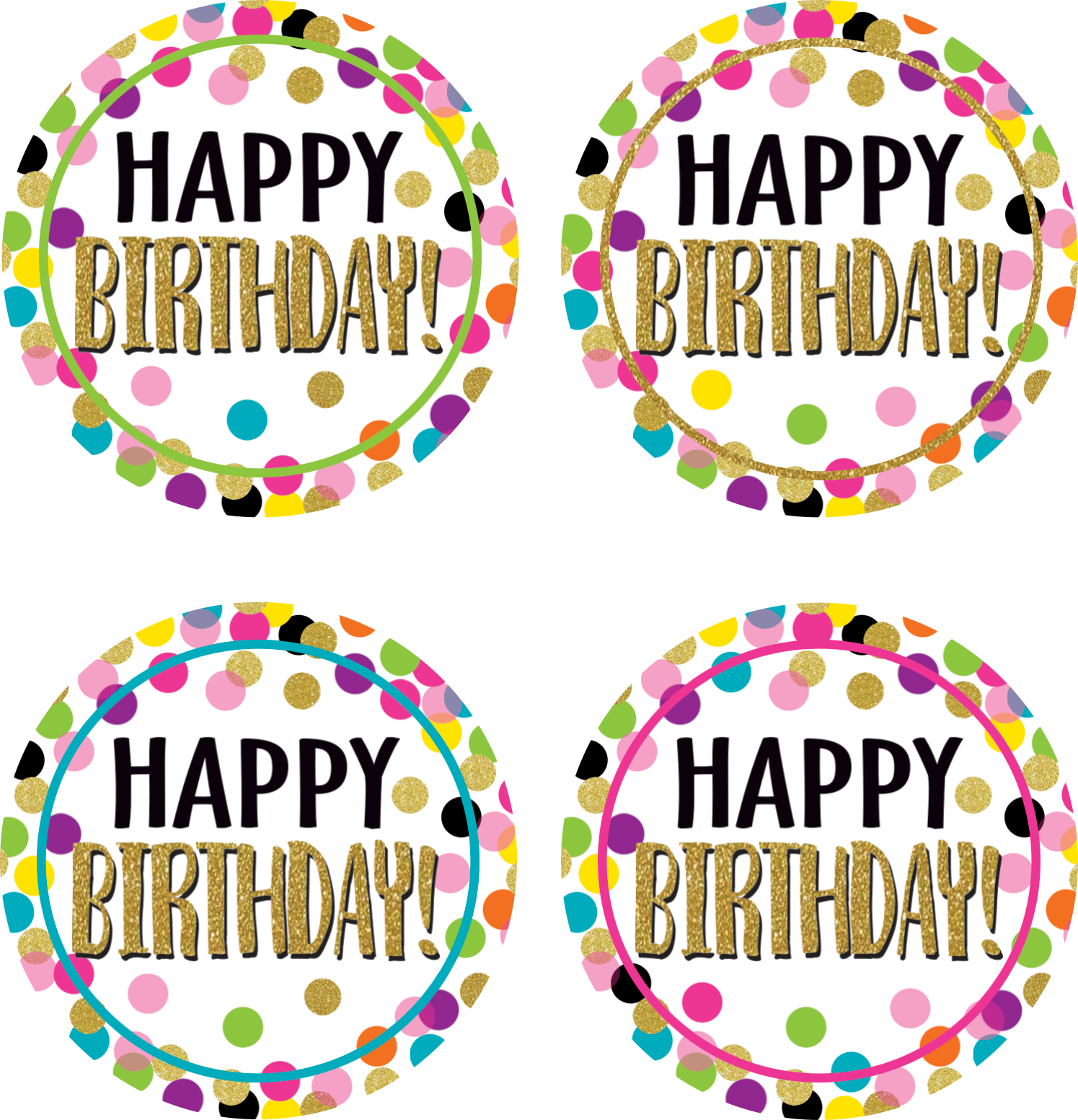 TCR8585 - Confetti Happy Birthday Stickers, Pack of 120 by Teacher