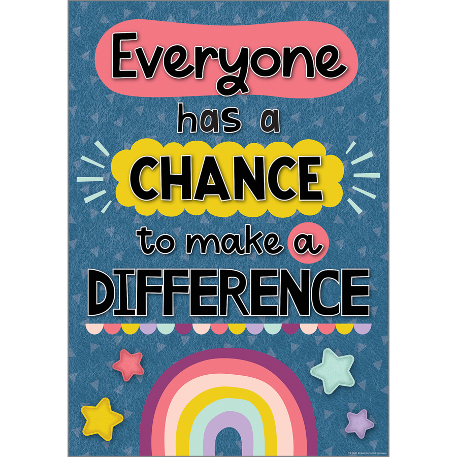 Everyone Has a Chance to Make a Difference Positive Poster – Trendy  Teachers, LLC