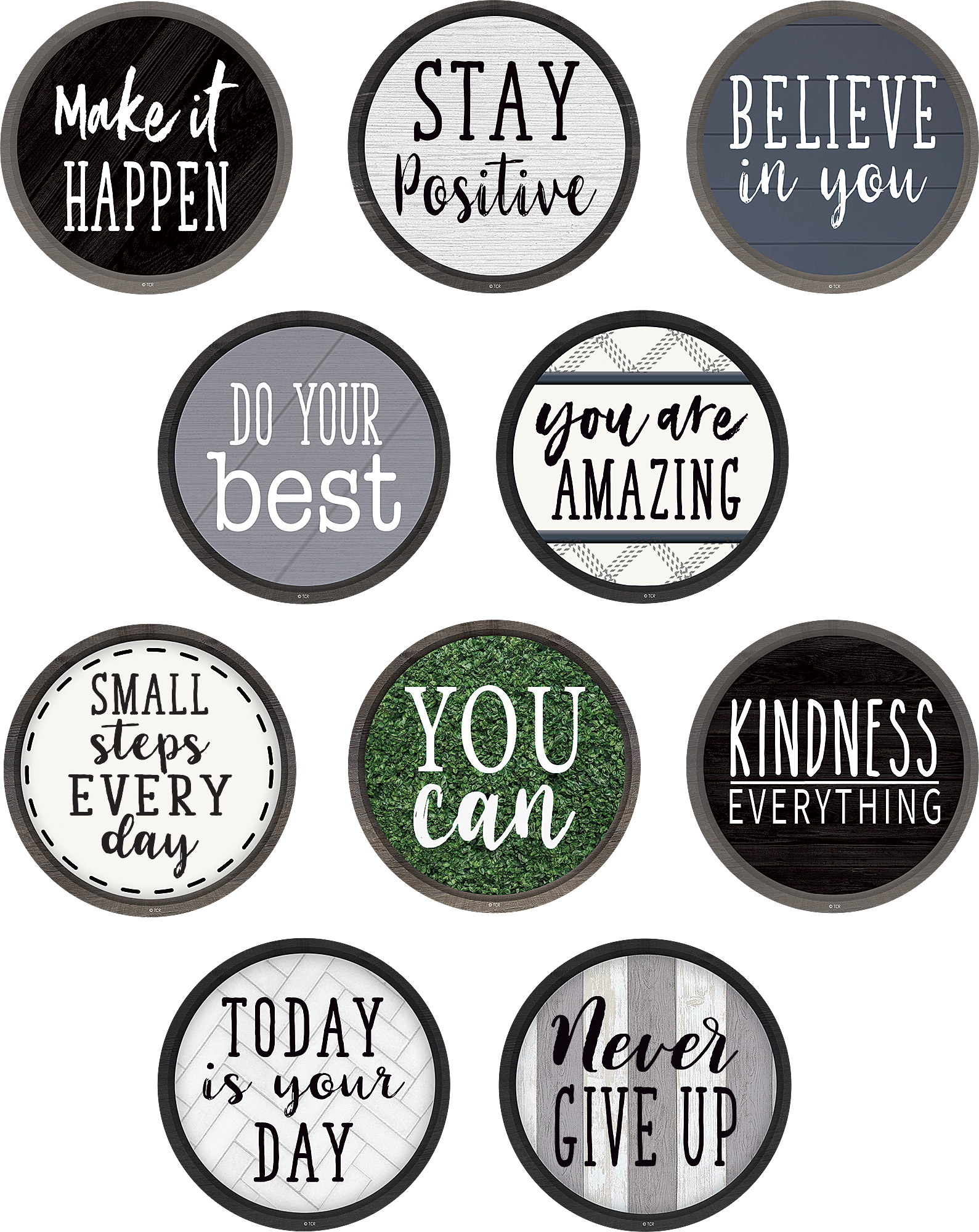 Farmhouse Positive Saying Mag Bordr Modern (Pack of 6)