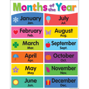 Colorful Months of the Year Chart – Trendy Teachers, LLC